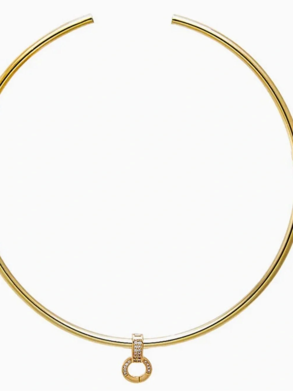 Gold Plated Open Collar Choker Necklace worn With or Without Charms NEW - Picture 5 of 6